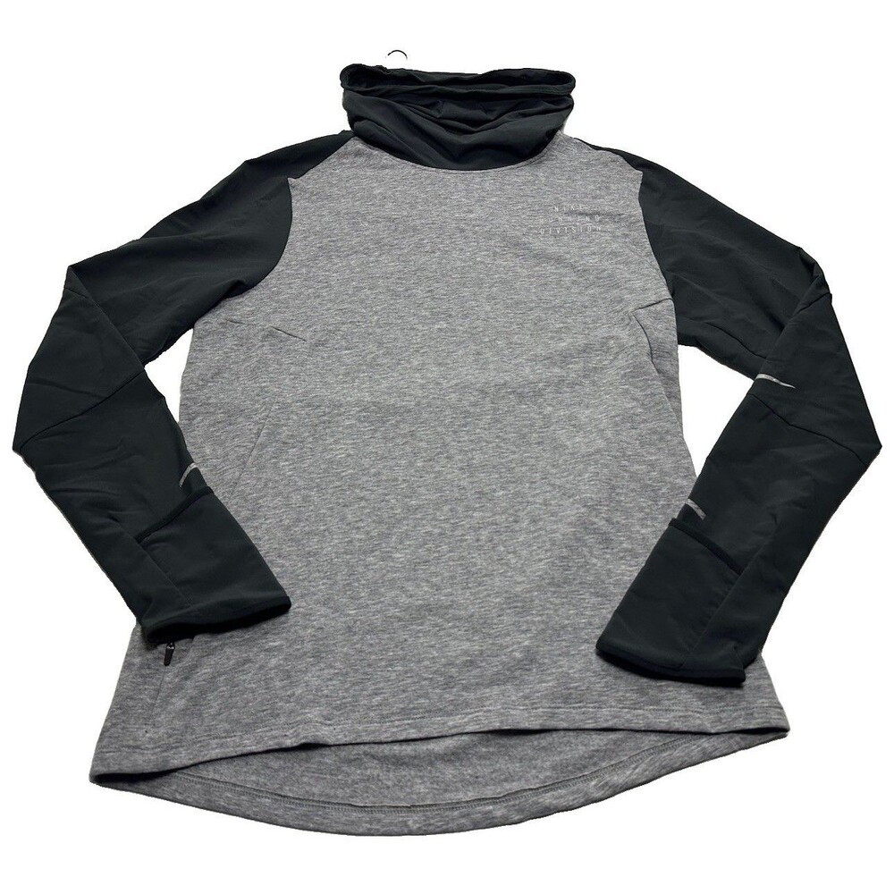 Nike Therma-Fit Run Division Sphere LS Shirt Small Grey DQ6522-010 High Collar